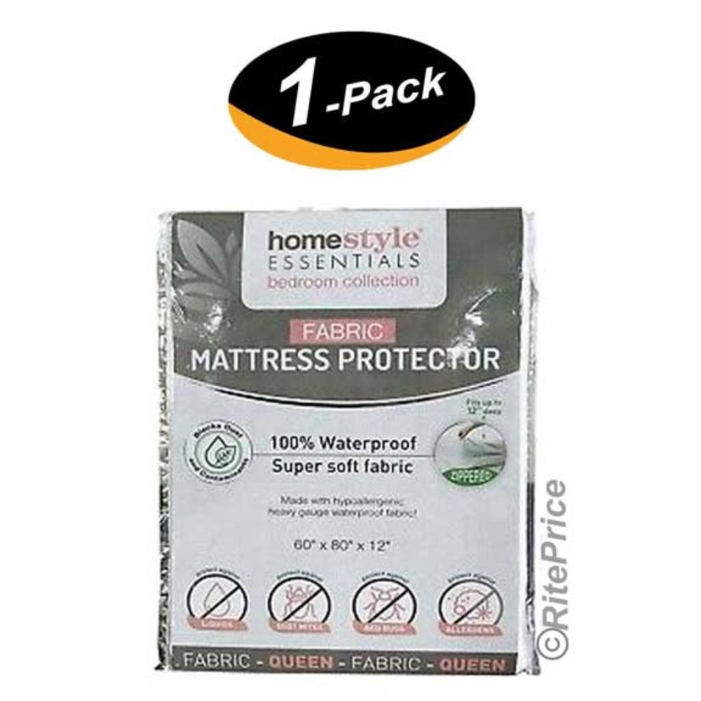Fabric Queen Size Mattress Cover Waterproof & Dust Mite Proof Mattress Protector